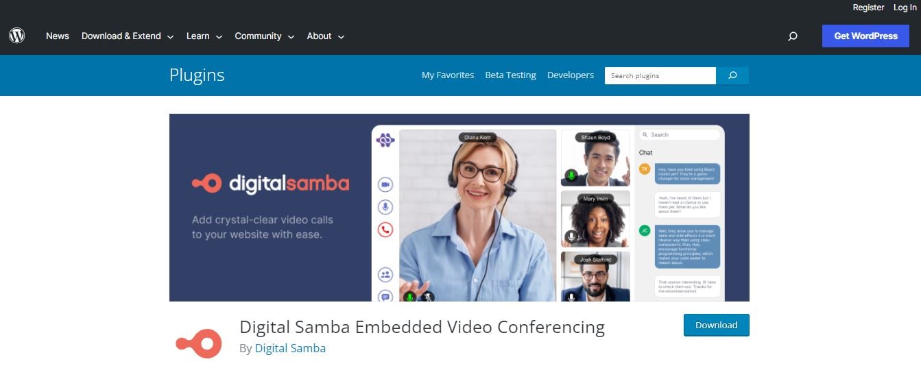 Digital Samba WordPress video conferencing plugin