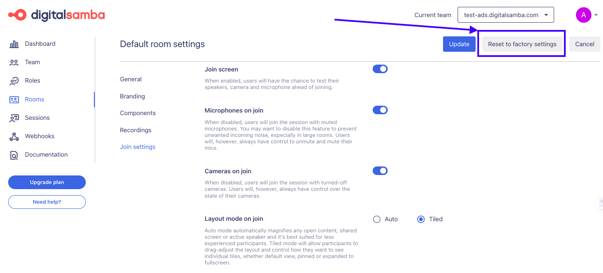 Reset to factory settings - Digital Samba-1