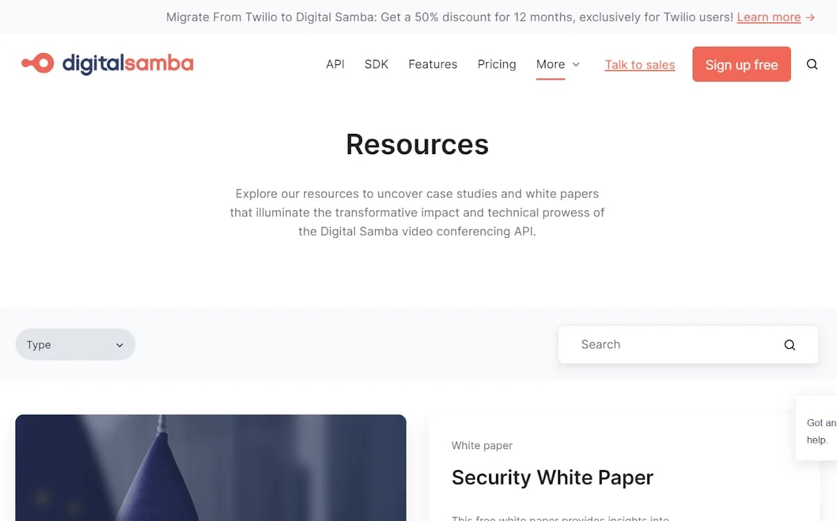 Resources page - Digital Samba