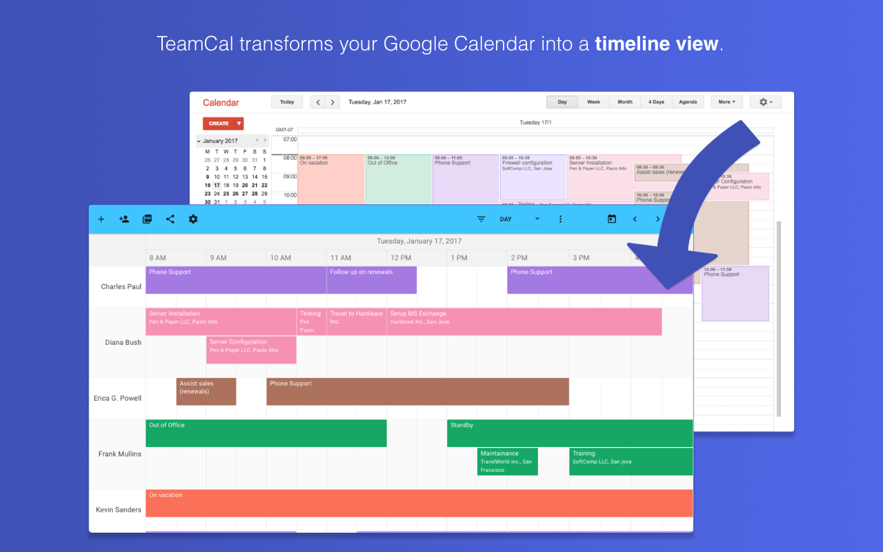 TeamCals Google Calendar plugin