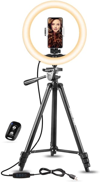 Ubeesize 10-inch Selfie Ring Light with Tripod Stand