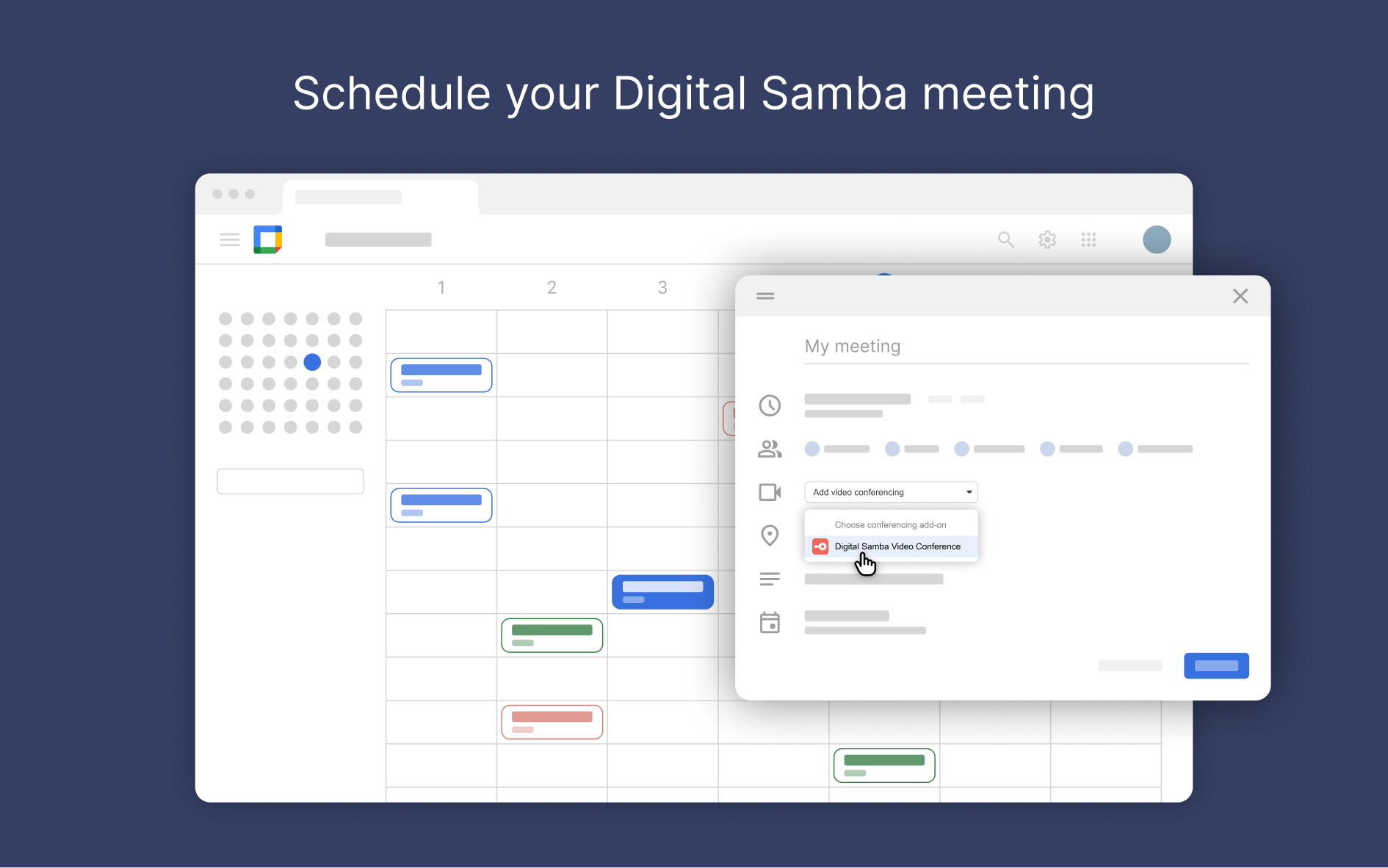 Videoconferencing Google Calendar Addon - Digital Samba 1