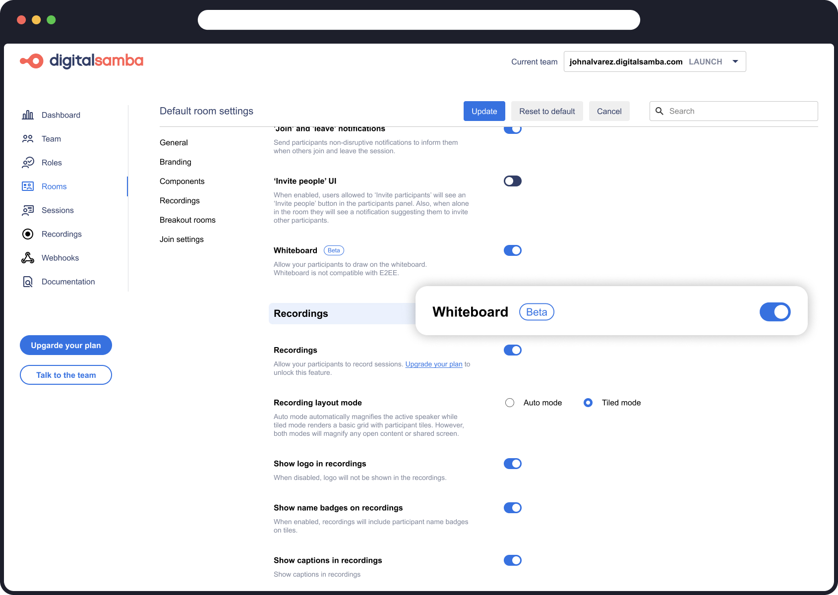 Whiteboard API - Digital Samba WebRTC video conferencing API and SDK