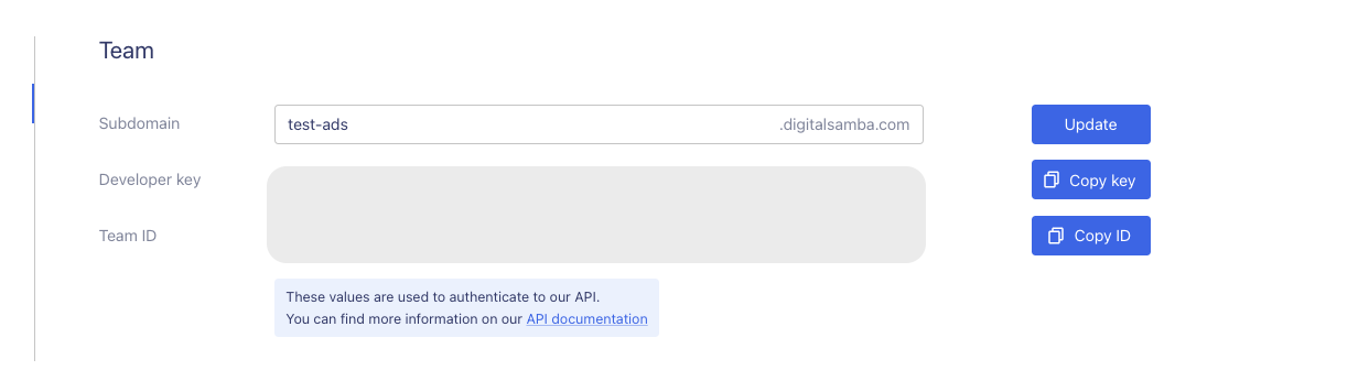 set up your team by adding a subdomain - Digital Samba